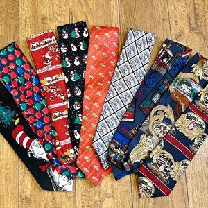 9 vintage Looney Tunes/Disney, Postage Stamp, Tabasco ,Christmas, etc, neck ties
